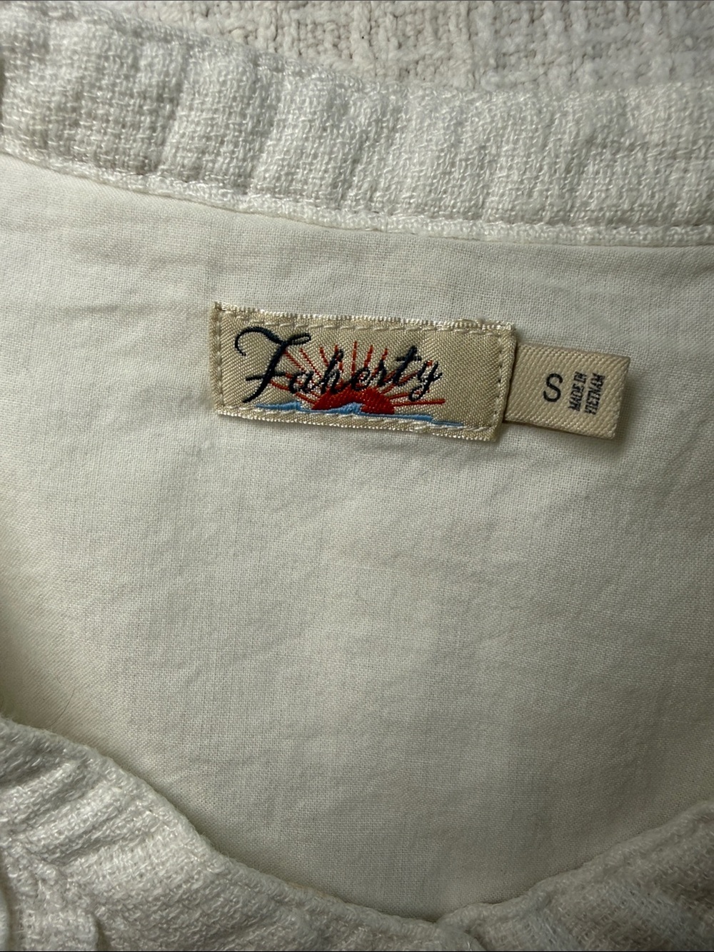 Faherty Gemina white linen tunic shift mini dress coastal beach preppy sz small - Picture 8 of 12